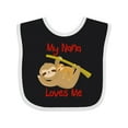 thumbnail image 1 of Inktastic My Nana Loves Me Sloth Boys or Girls Baby Bib, 1 of 4