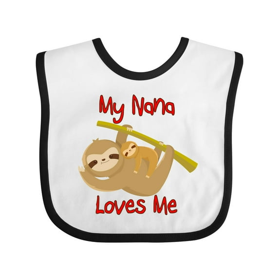 Inktastic My Nana Loves Me Sloth Boys or Girls Baby Bib