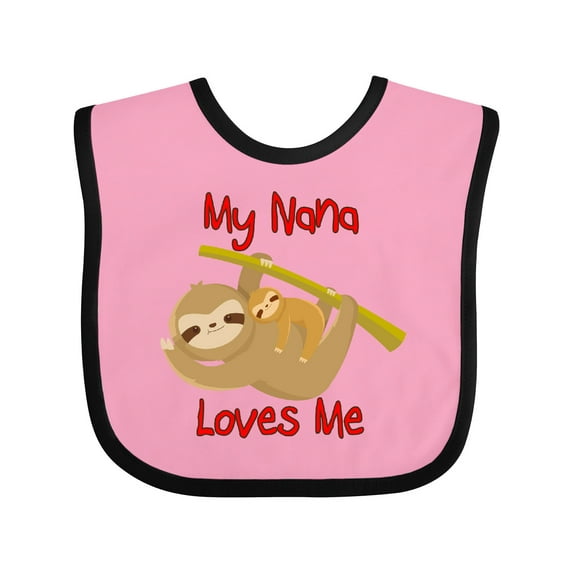 Inktastic My Nana Loves Me Sloth Boys or Girls Baby Bib