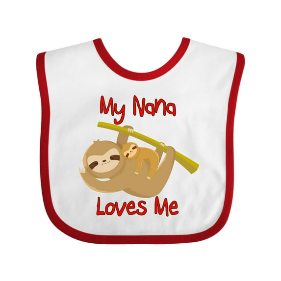 Inktastic My Nana Loves Me Sloth Boys or Girls Baby Bib