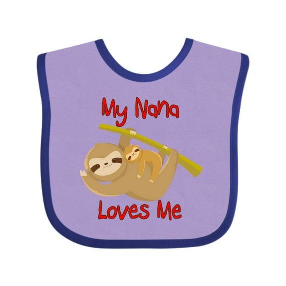 Inktastic My Nana Loves Me Sloth Boys or Girls Baby Bib