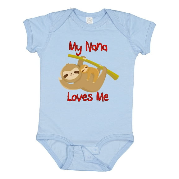 Inktastic My Nana Loves Me Sloth Boys or Girls Baby Bodysuit