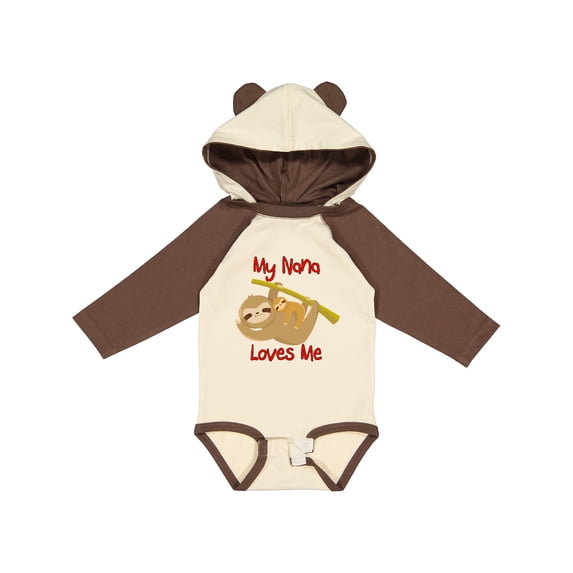 Inktastic My Nana Loves Me Sloth Boys or Girls Long Sleeve Baby Bodysuit