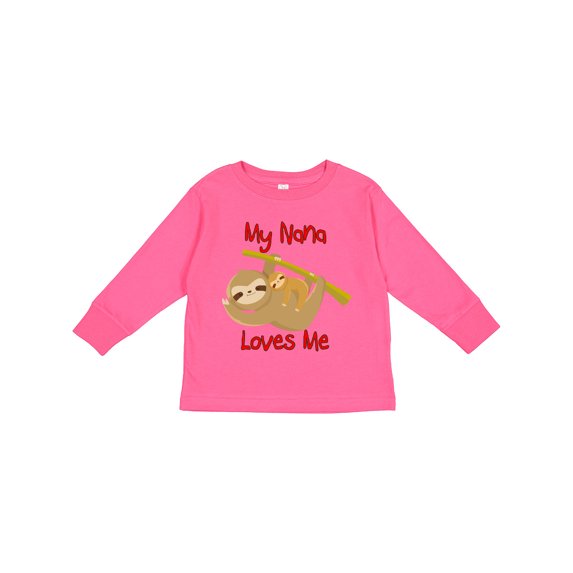 Inktastic My Nana Loves Me Sloth Boys or Girls Long Sleeve Toddler T-Shirt