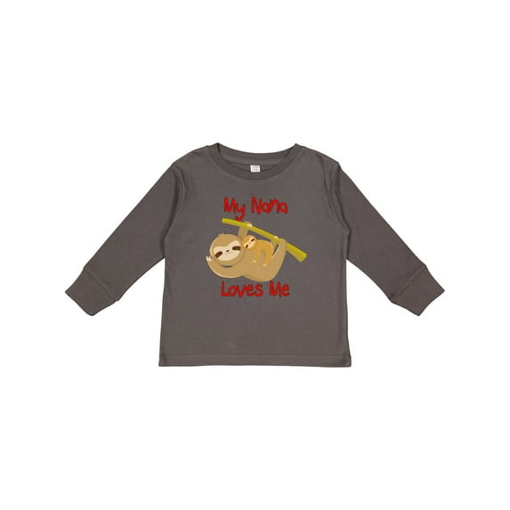 Inktastic My Nana Loves Me Sloth Boys or Girls Long Sleeve Toddler T-Shirt