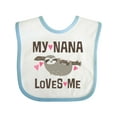 thumbnail image 1 of Inktastic My Nana Loves Me Sloth Girls Baby Bib, 1 of 4
