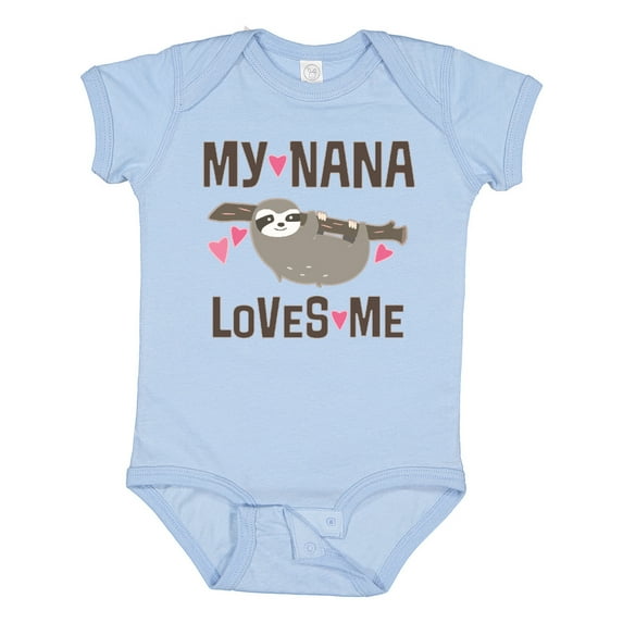 Inktastic My Nana Loves Me Sloth Girls Baby Bodysuit