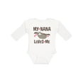 thumbnail image 1 of Inktastic My Nana Loves Me Sloth Girls Long Sleeve Baby Bodysuit, 1 of 5