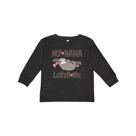 Inktastic My Nana Loves Me Sloth Girls Long Sleeve Toddler T-Shirt