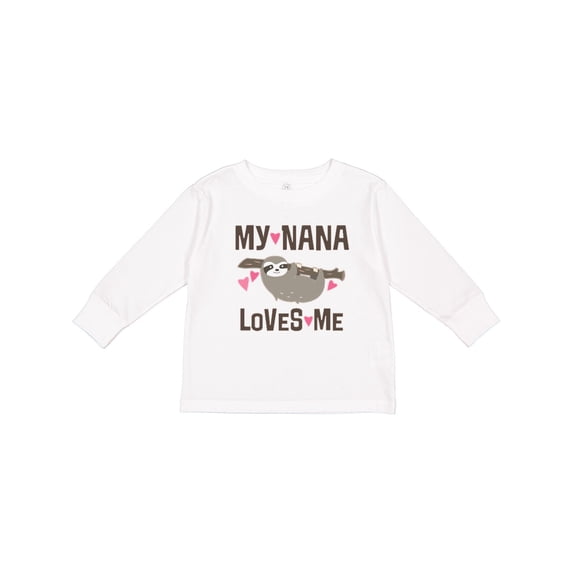 Inktastic My Nana Loves Me Sloth Girls Long Sleeve Toddler T-Shirt