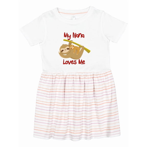 Inktastic My Nana Loves Me Sloth Girls Toddler Dress