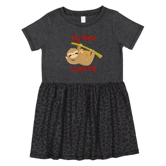 Inktastic My Nana Loves Me Sloth Girls Toddler Dress