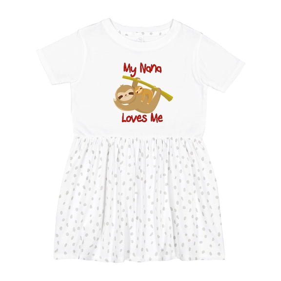 Inktastic My Nana Loves Me Sloth Girls Toddler Dress