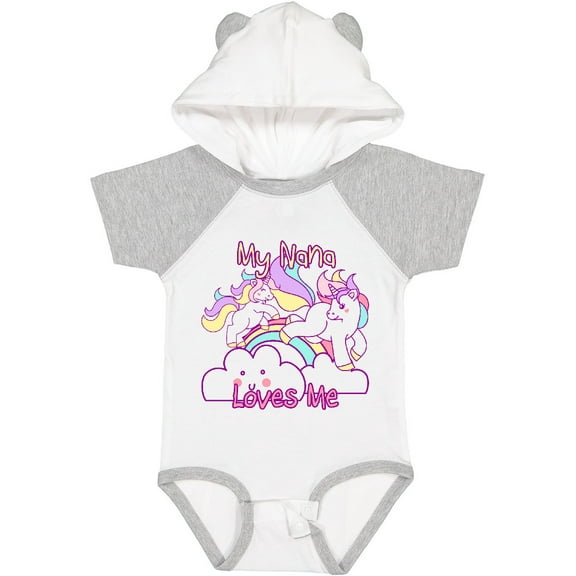 Inktastic My Nana Loves Me Unicorn Girls Baby Bodysuit