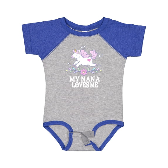 Inktastic My Nana Loves Me Unicorn Girls Baby Bodysuit