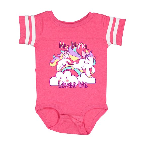 Inktastic My Nana Loves Me Unicorn Girls Baby Bodysuit