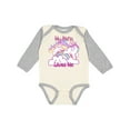 thumbnail image 1 of Inktastic My Nana Loves Me Unicorn Girls Long Sleeve Baby Bodysuit, 1 of 5