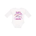 thumbnail image 1 of Inktastic My Nana Loves Me Unicorn Girls Long Sleeve Baby Bodysuit, 1 of 5