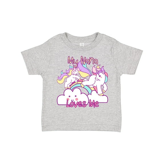 Inktastic My Nana Loves Me Unicorn Girls Toddler T-Shirt
