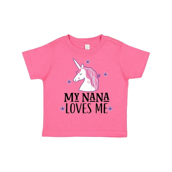 Inktastic My Nana Loves Me Unicorn Girls Toddler T-Shirt