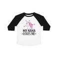 thumbnail image 1 of Inktastic My Nana Loves Me Unicorn Girls Toddler T-Shirt, 1 of 5