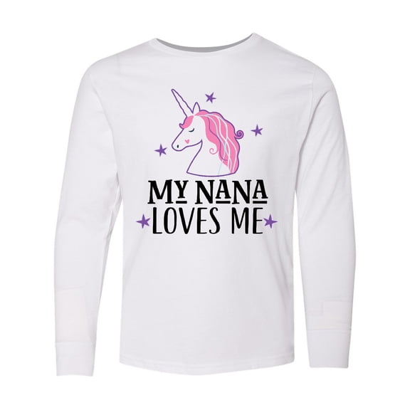 Inktastic My Nana Loves Me Unicorn Long Sleeve Youth T-Shirt