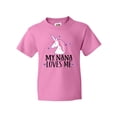 thumbnail image 1 of Inktastic My Nana Loves Me Unicorn Youth T-Shirt, 1 of 5