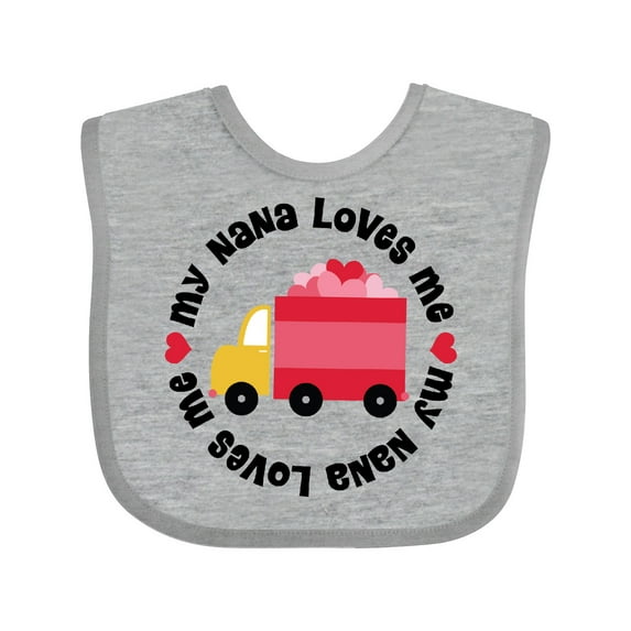 Inktastic My Nana Loves Me Valentine Boys or Girls Baby Bib