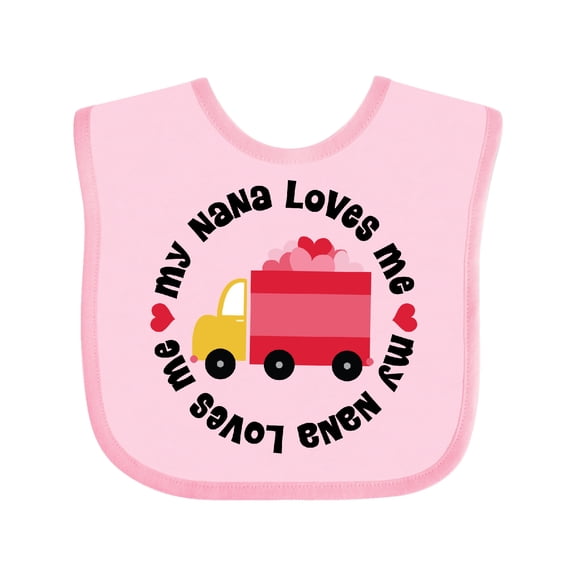 Inktastic My Nana Loves Me Valentine Boys or Girls Baby Bib