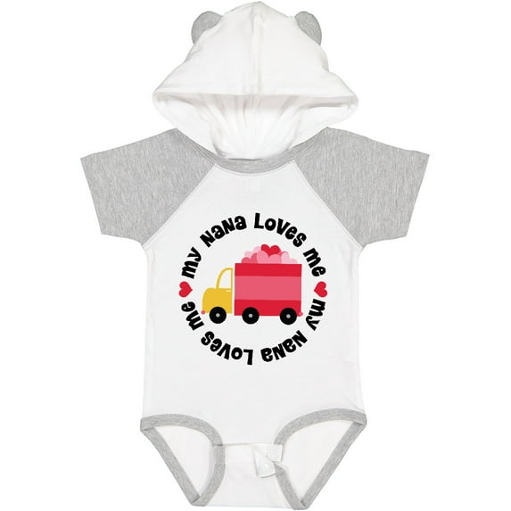 Inktastic My Nana Loves Me Valentine Boys or Girls Baby Bodysuit