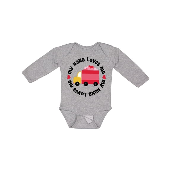 Inktastic My Nana Loves Me Valentine Boys or Girls Long Sleeve Baby Bodysuit