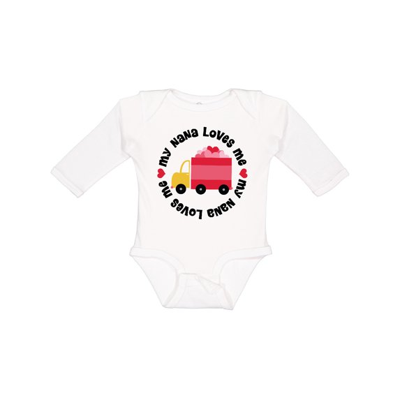 Inktastic My Nana Loves Me Valentine Boys or Girls Long Sleeve Baby Bodysuit