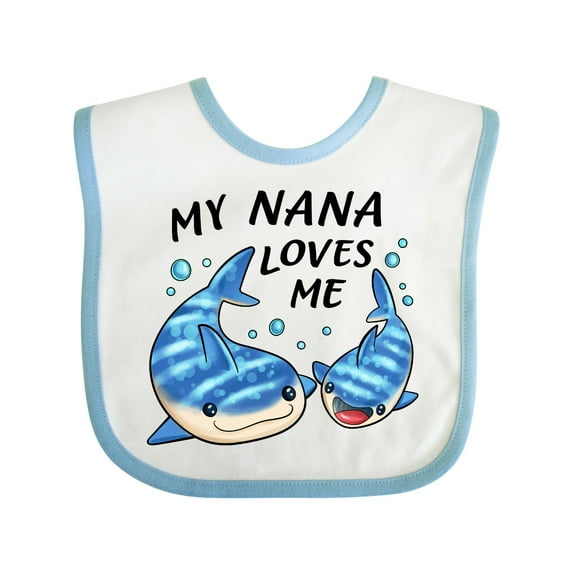 Inktastic My Nana Loves Me- Whale Shark Boys or Girls Baby Bib