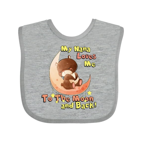 Inktastic My Nana Loves Me to the Moon and Back Boys or Girls Baby Bib