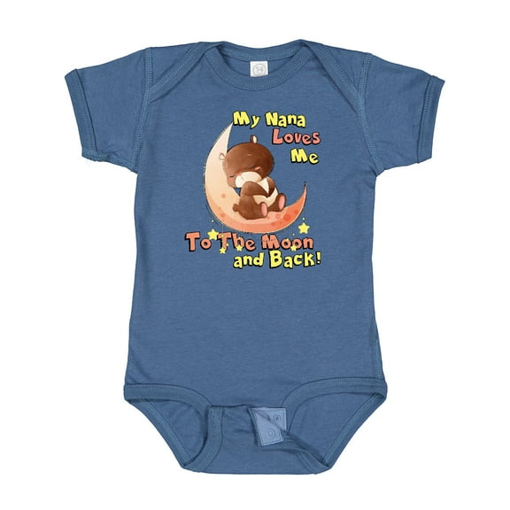 Inktastic My Nana Loves Me to the Moon and Back Boys or Girls Baby Bodysuit
