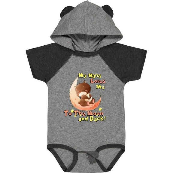 Inktastic My Nana Loves Me to the Moon and Back Boys or Girls Baby Bodysuit
