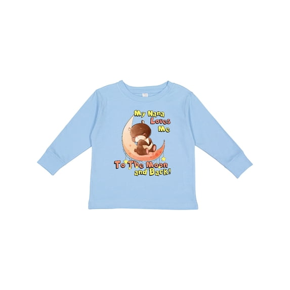 Inktastic My Nana Loves Me to the Moon and Back Boys or Girls Long Sleeve Toddler T-Shirt