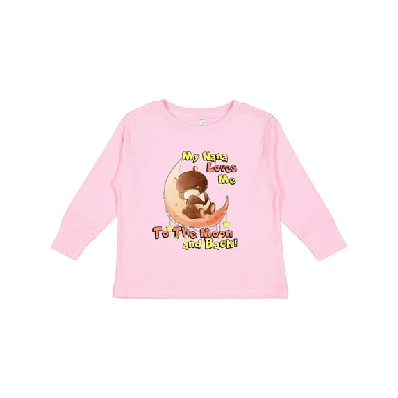 Inktastic My Nana Loves Me to the Moon and Back Boys or Girls Long Sleeve Toddler T-Shirt