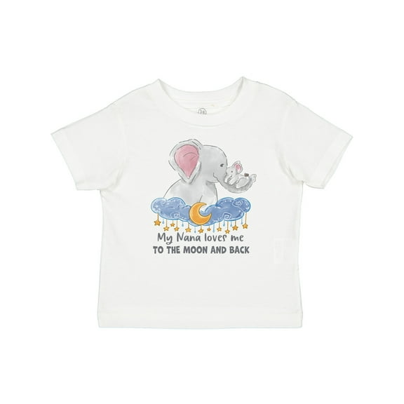 Inktastic My Nana Loves Me to the Moon and Back Elephant Family Boys or Girls Baby T-Shirt