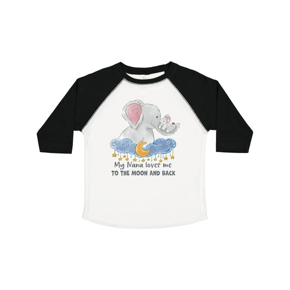 Inktastic My Nana Loves Me to the Moon and Back Elephant Family Boys or Girls Toddler T-Shirt