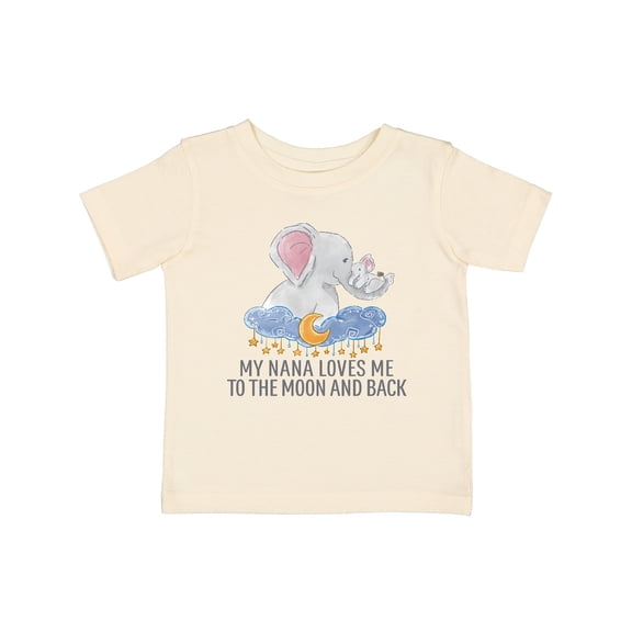 Inktastic My Nana Loves Me to the Moon and Back Elephants in Clouds Boys or Girls Baby T-Shirt