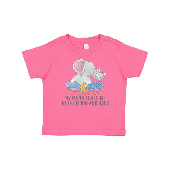 Inktastic My Nana Loves Me to the Moon and Back Elephants in Clouds Boys or Girls Baby T-Shirt