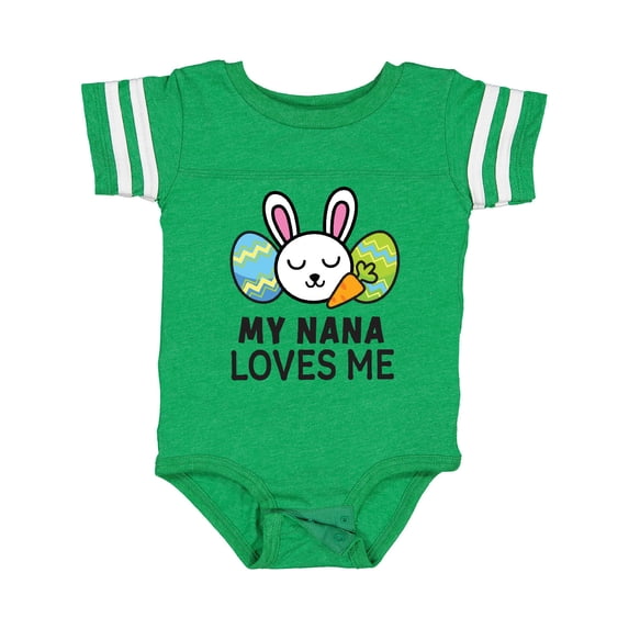 Inktastic My Nana Loves Me with Bunny and Easter Eggs Boys or Girls Baby Bodysuit
