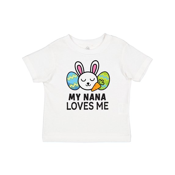 Inktastic My Nana Loves Me with Bunny and Easter Eggs Boys or Girls Baby T-Shirt