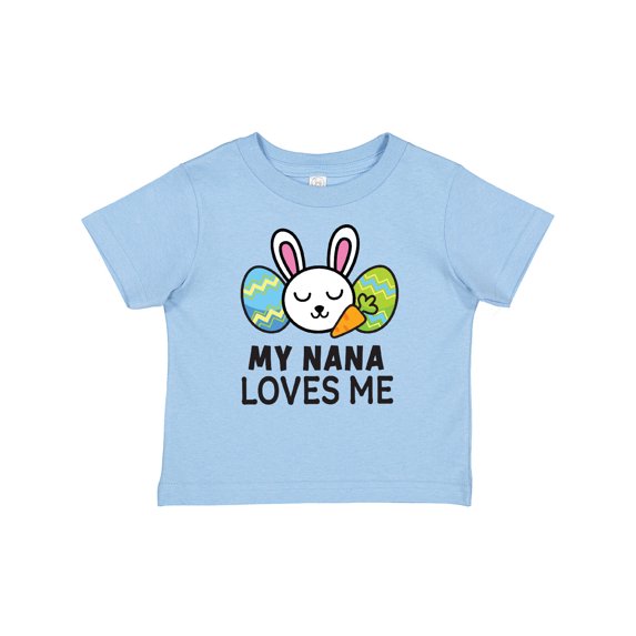 Inktastic My Nana Loves Me with Bunny and Easter Eggs Boys or Girls Baby T-Shirt