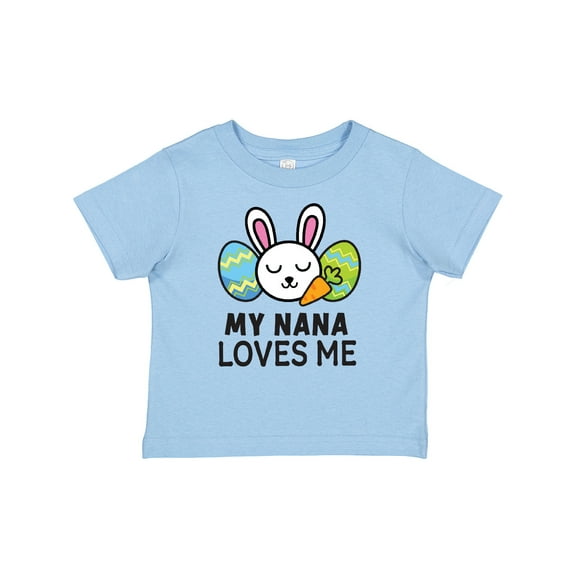 Inktastic My Nana Loves Me with Bunny and Easter Eggs Boys or Girls Baby T-Shirt