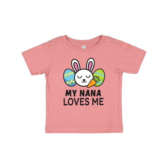 Inktastic My Nana Loves Me with Bunny and Easter Eggs Boys or Girls Baby T-Shirt