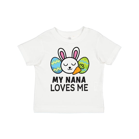 Inktastic My Nana Loves Me with Bunny and Easter Eggs Boys or Girls Toddler T-Shirt