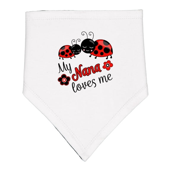 Inktastic My Nana Loves Me with Cute Ladybugs Baby Bandana Bib