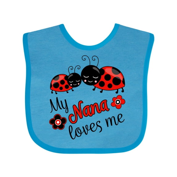 Inktastic My Nana Loves Me with Cute Ladybugs Boys or Girls Baby Bib